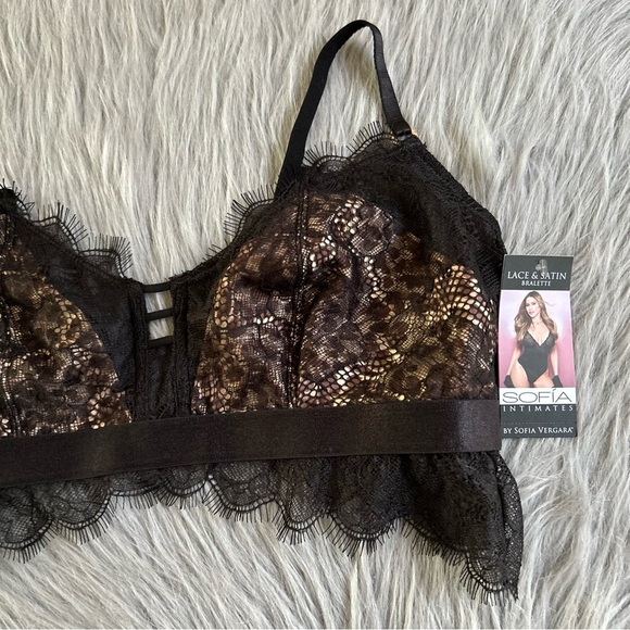 Sofia Intimates By Sofia Vergara Lace & Satin Bralette Womens Size Medium Bra - Picture 2 of 6